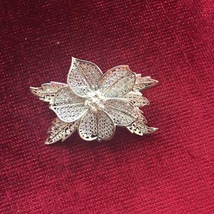 Antique Sterling Silver Flower Pin / Brooch Caviness Germany 8.4 grams * A32